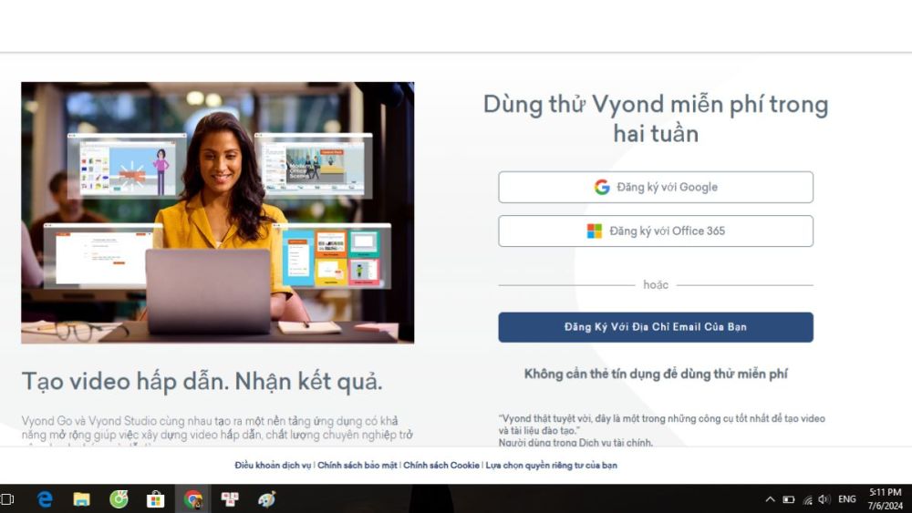 Cách đăng ký tài khoản Vyond miễn phí bước 3