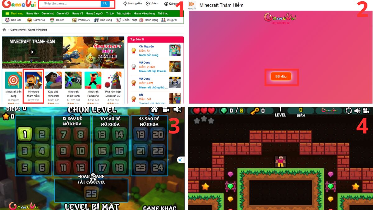 Hướng dẫn chơi Minecraft trên web miễn phí