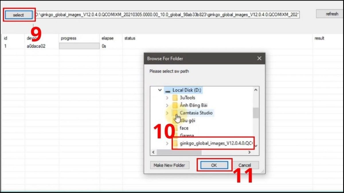Cách khắc phục lỗi Xiaomi bị treo logo Fastboot Cài ROM từ phần mềm Mi Flash 6Tool bằng máy tính bước 