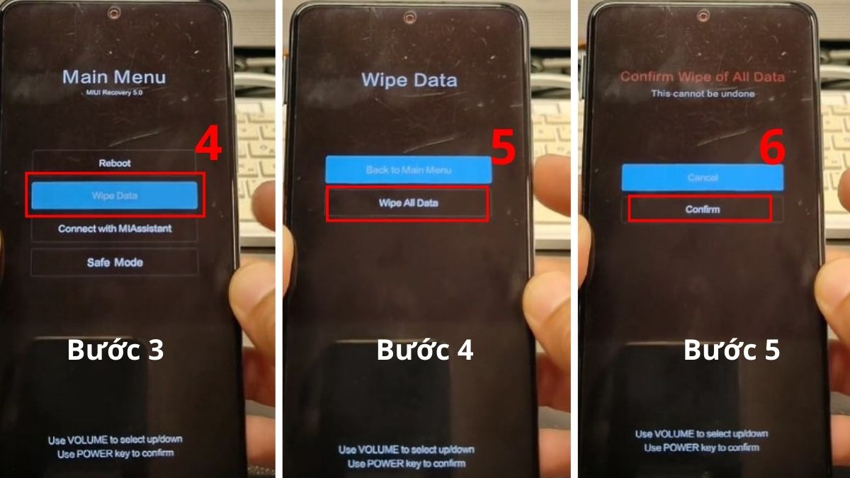 Cách khắc phục lỗi Xiaomi bị treo logo Fastboot khôi phục cài đặt gốc bằng  Wipe Data bước 5