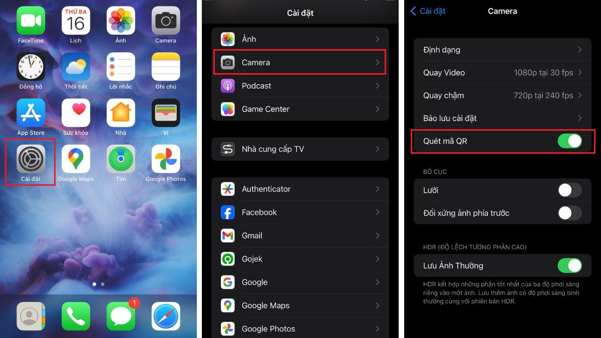 Cách quét mã QR trên iPhone bằng camera bước 1