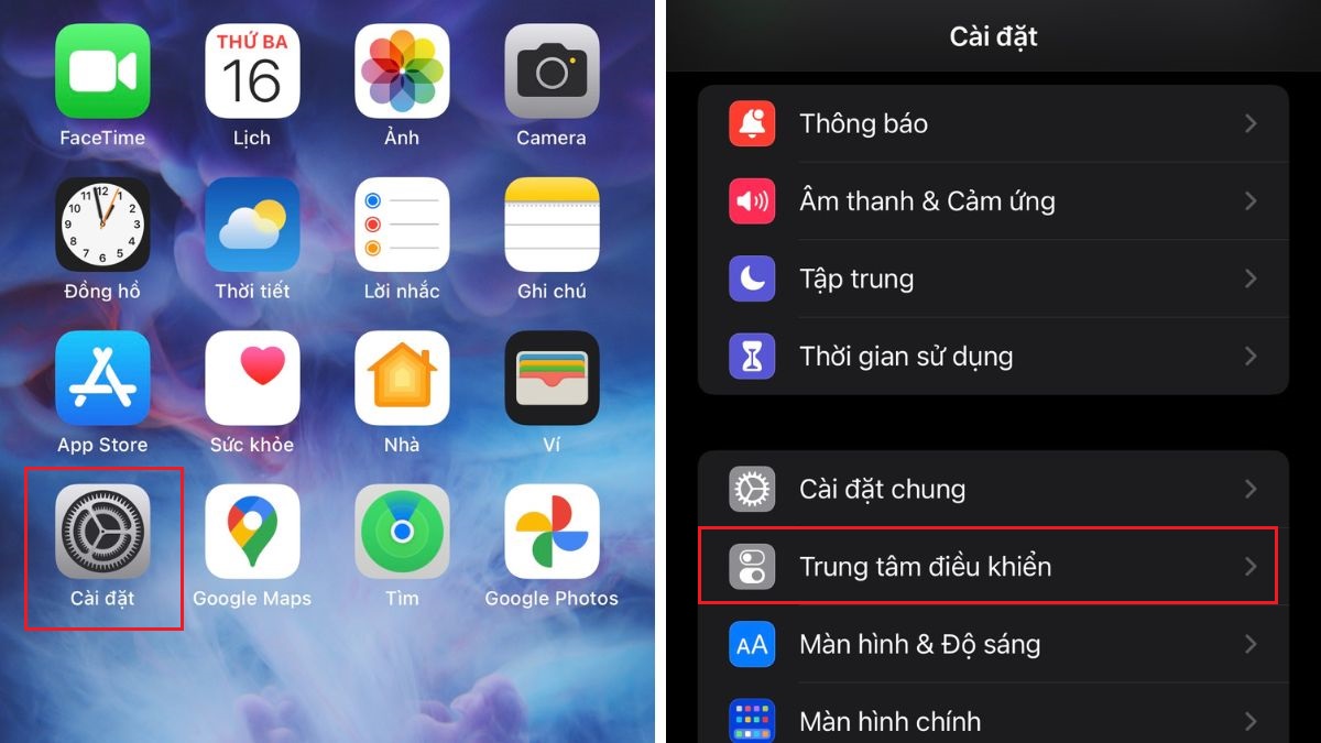 Cách quét mã QR trên iPhone bằng Trung tâm điều khiển bước 1