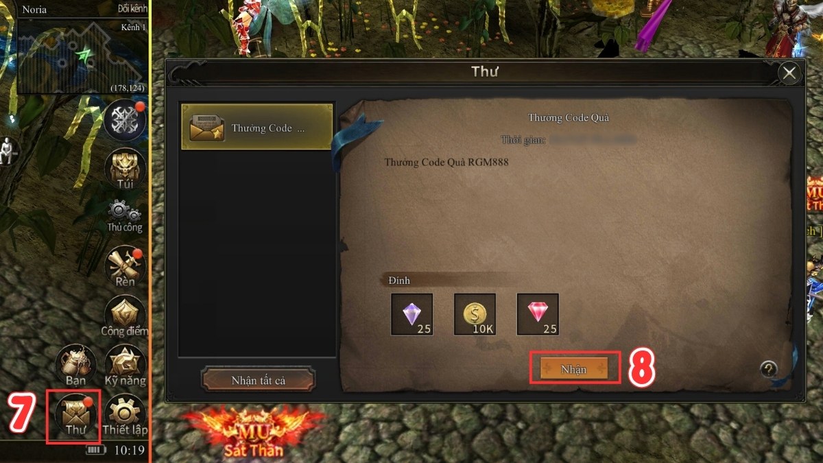 cách nhập code để nhận quà MU Vĩnh Hằng