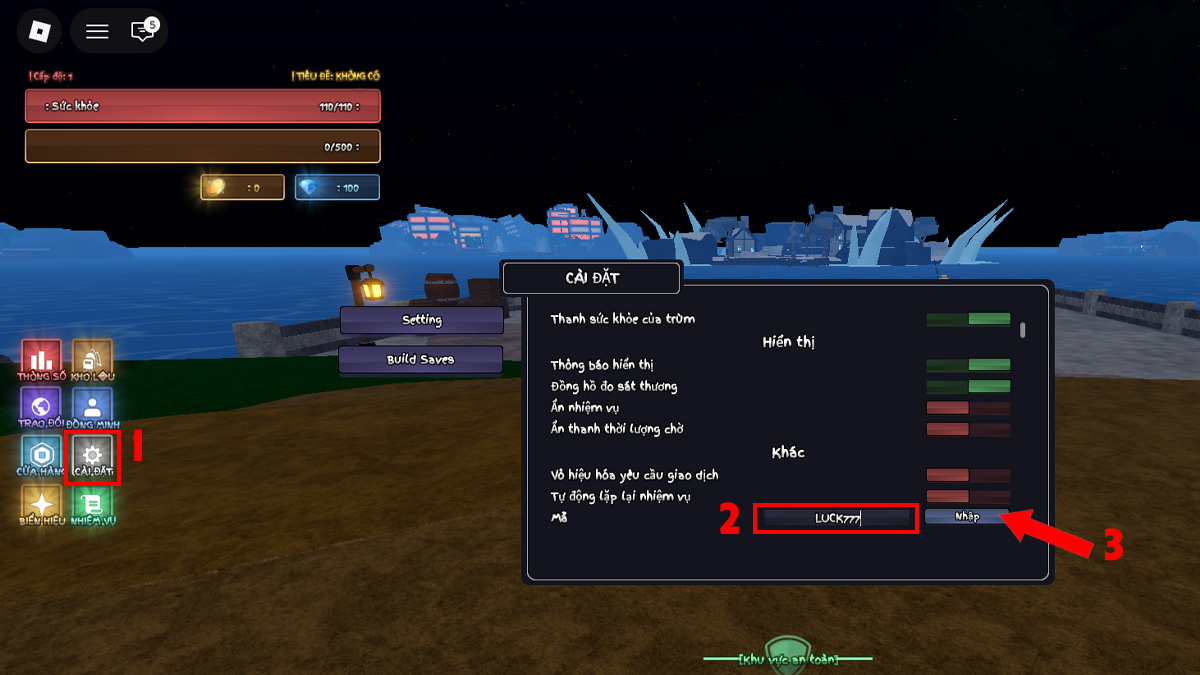 Cách nhập code Rogue Piece nhận Gem, Cash, Exp