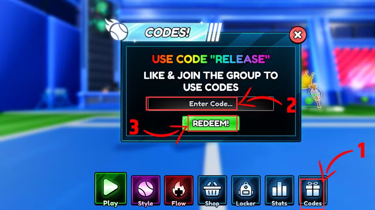 Hướng dẫn cách nhập code Tennis Zero
