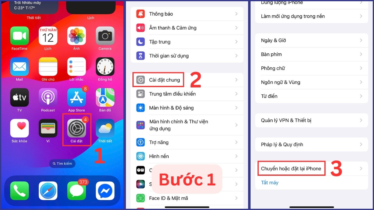 Đặt lại cài đặt mạng cho thiết bị