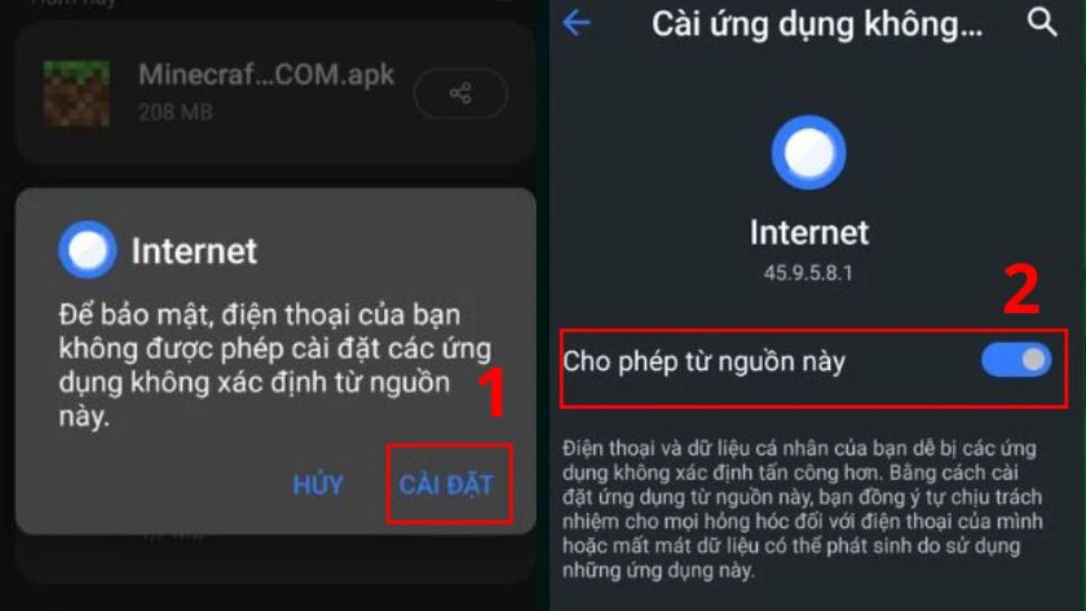 Cài Minecraft 1 21 50 APK trên Android - bước 2