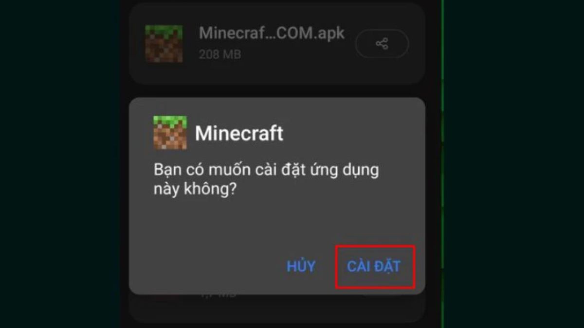 Cài Minecraft 1 21 50 APK trên Android - bước 3
