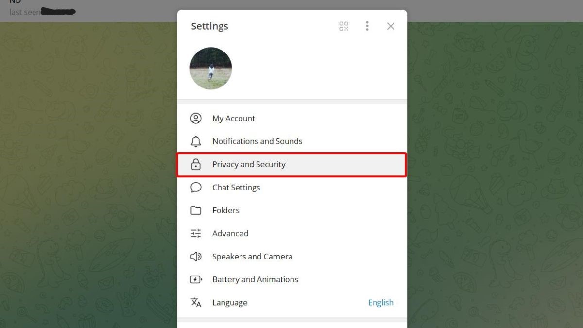Hướng dẫn cách đổi mật khẩu Telegram trên PC - bước 2