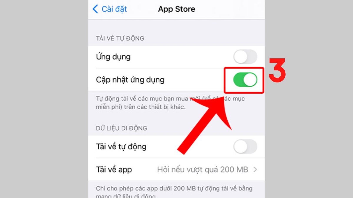 ách cập nhật facebook trên iphone tự động - bước 3