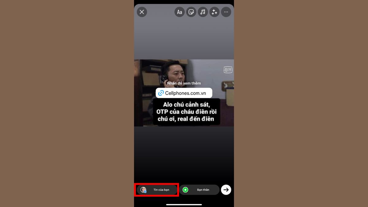 Cách gắn link trên story Facebook bằng điện thoại - bước 4