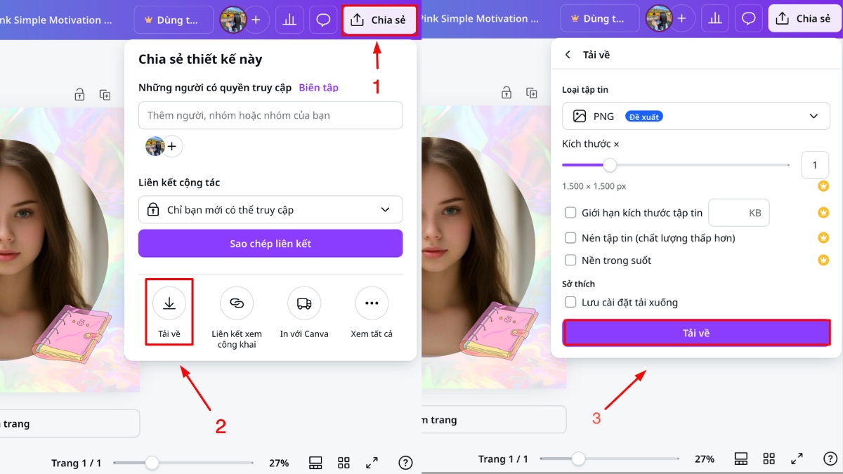tạo khung avatar facebook online canva - bước 5