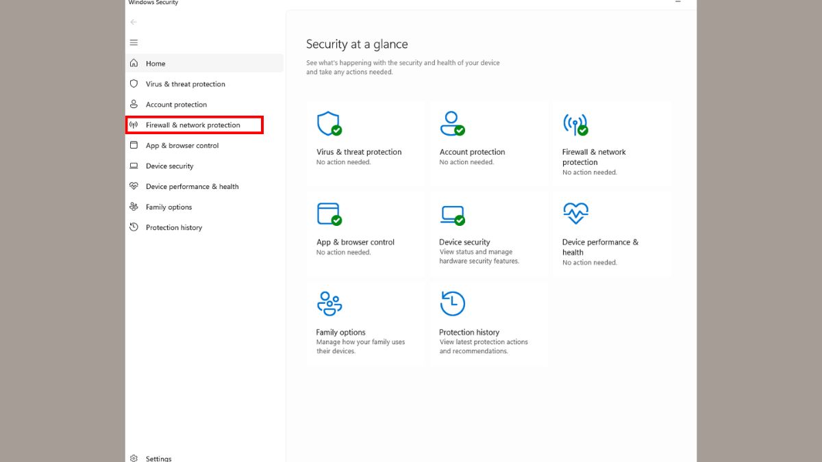 Cách tắt tường lửa win 11 trên Windows Security - Bước 2