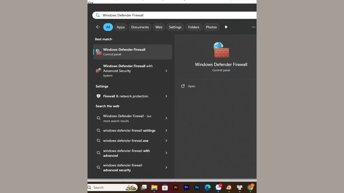 Cách bỏ tường lửa win 11- Bước 1
