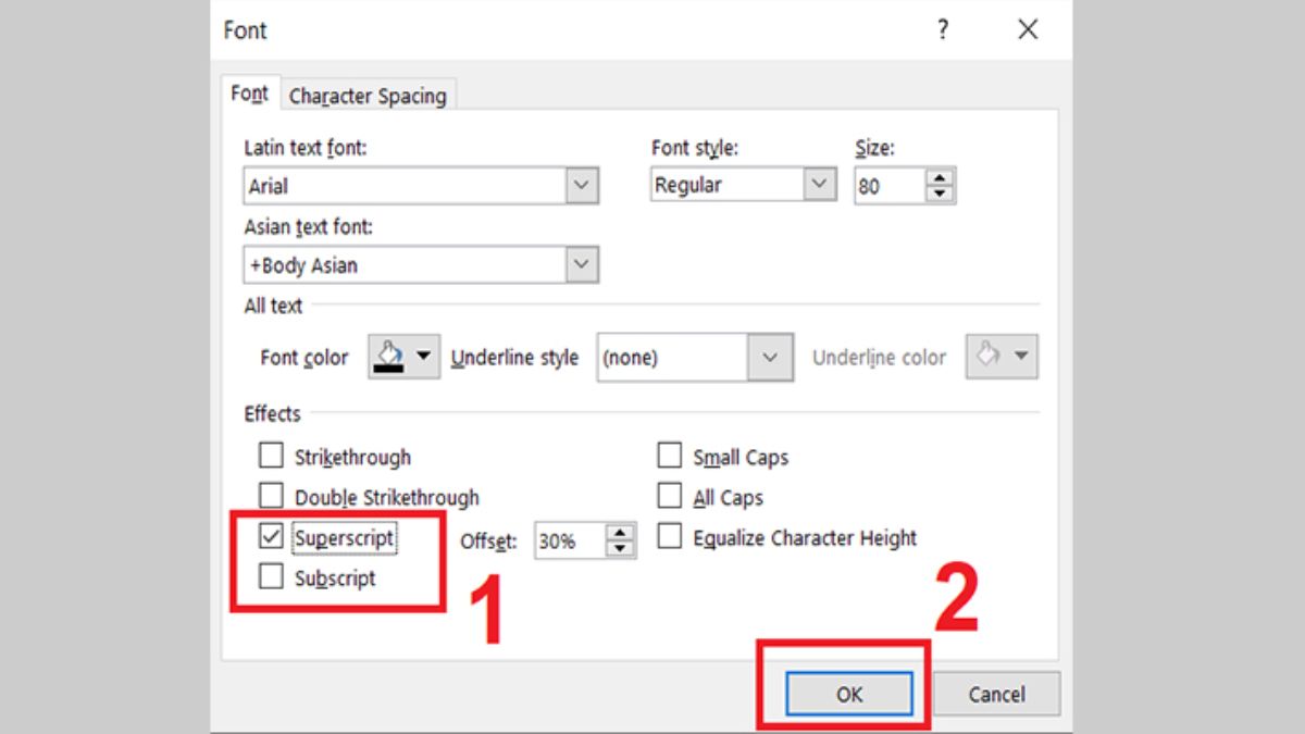 Cách gõ mét vuông, mét khối trong Powerpoint - bước 3
