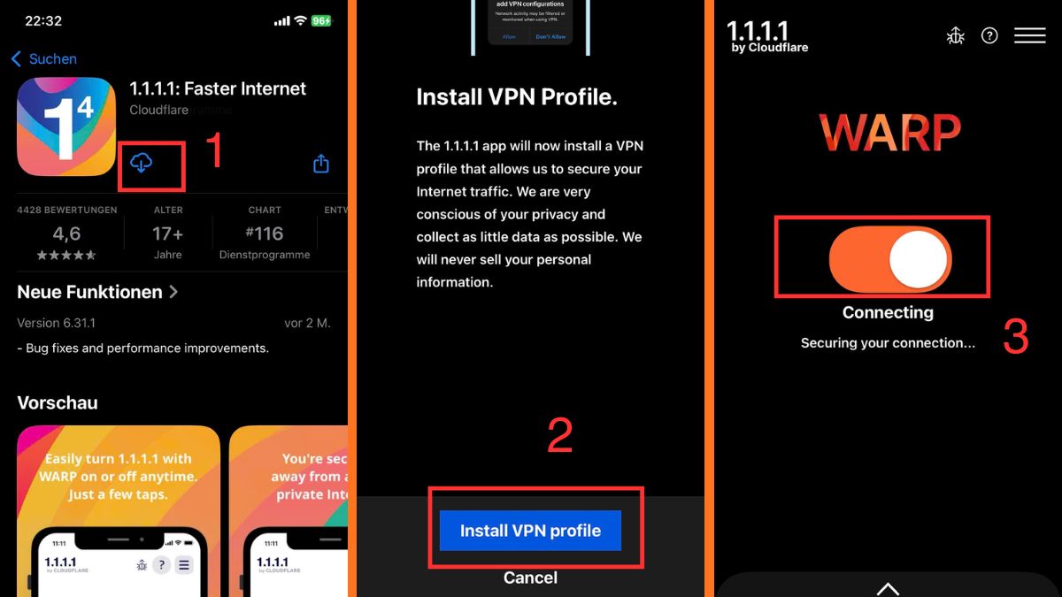 Cài app 1.1.1.1 trên điện thoại