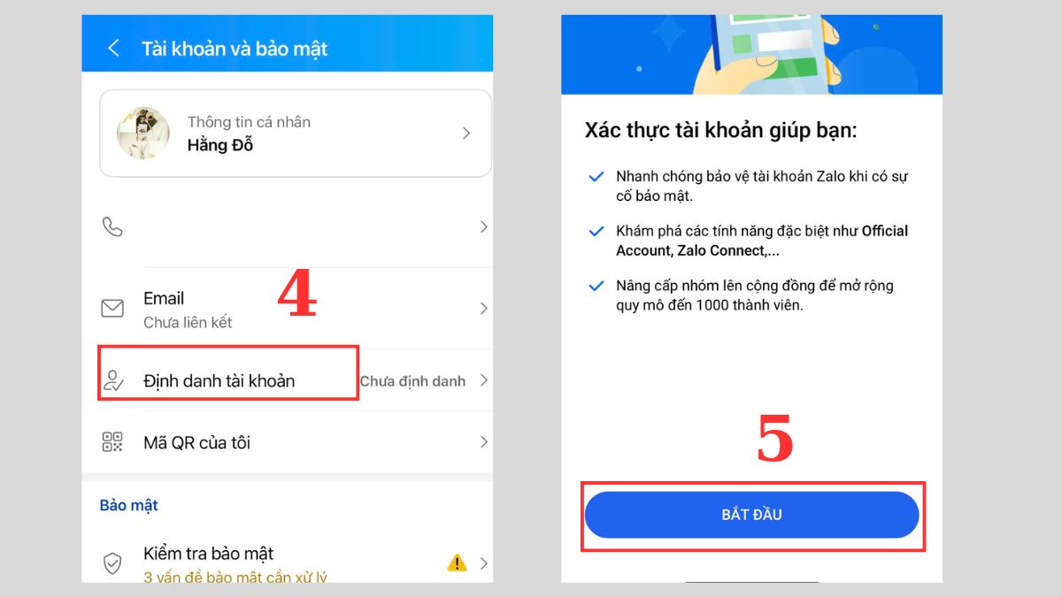 Hướng dẫn cách xác thực tài khoản Zalo đơn giản - bước 2
