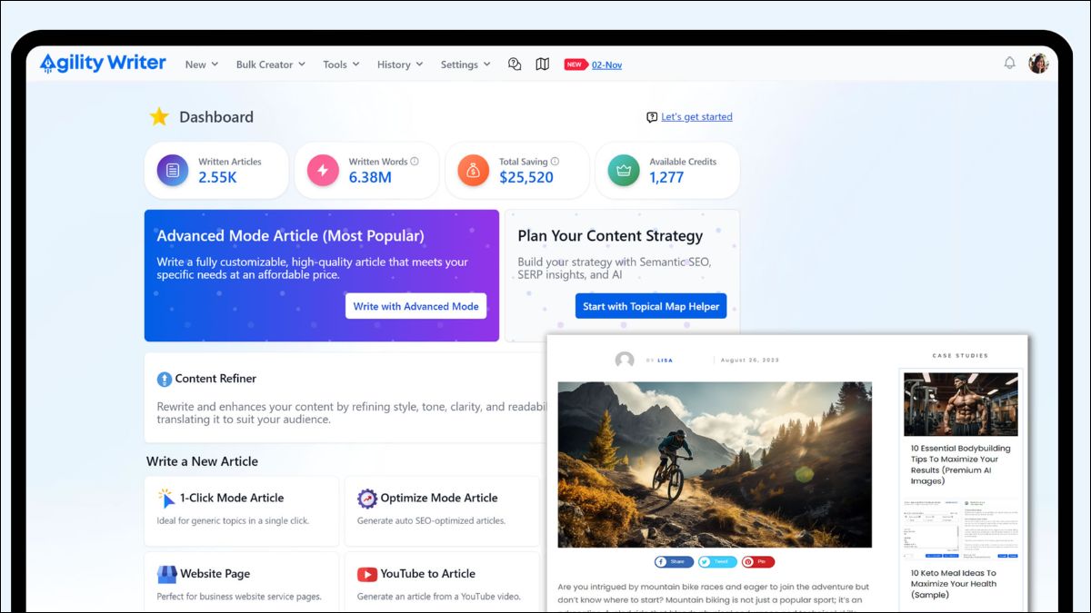 Agility Writer - AI viết bài content