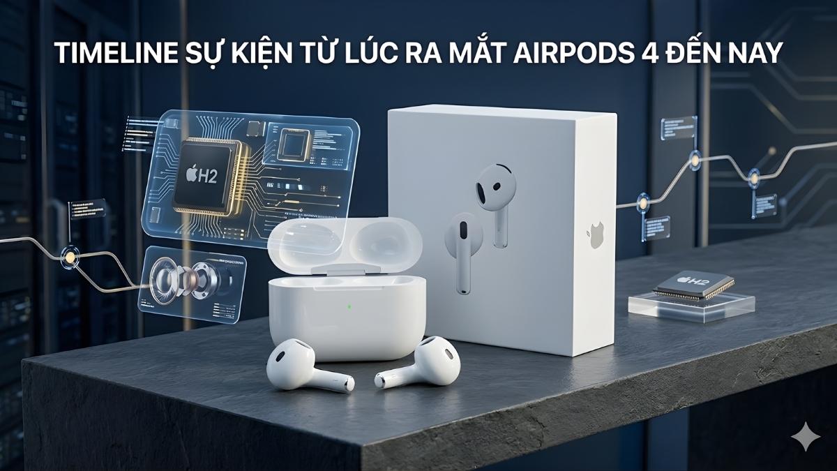 Timeline sự kiện từ lúc ra mắt AirPods 4 đến nay