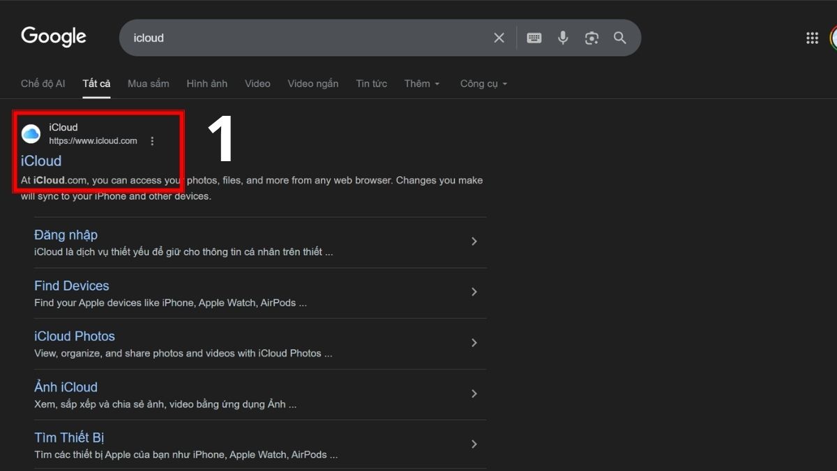 cách định vị AirPods qua iCloud.com trên máy tính - bước 1