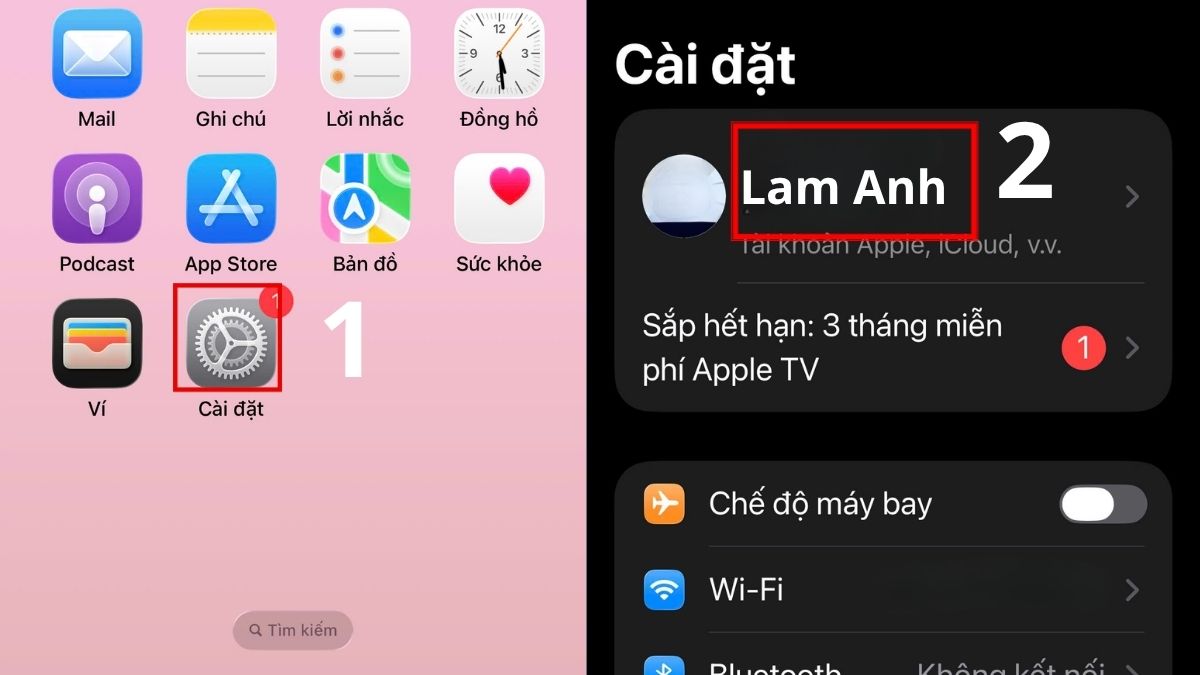 cách định vị airpods - Bật Find My cho AirPods trên iPhone/iPad - bước 1