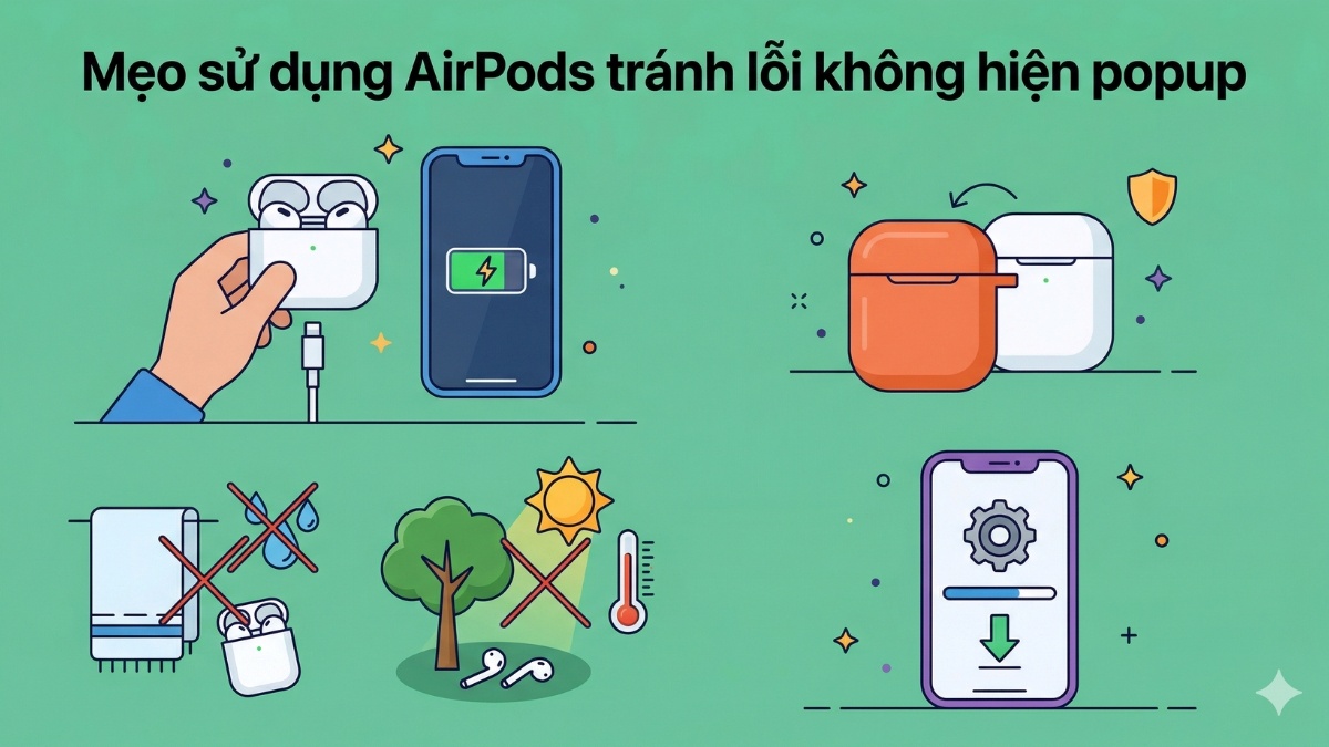 Mẹo sử dụng AirPods tránh lỗi không hiện popup
