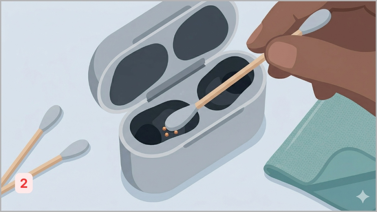 Cách khắc phục AirPods không hiện popup trên thiết bị - thường xuyên vệ sinh airpods - bước 2