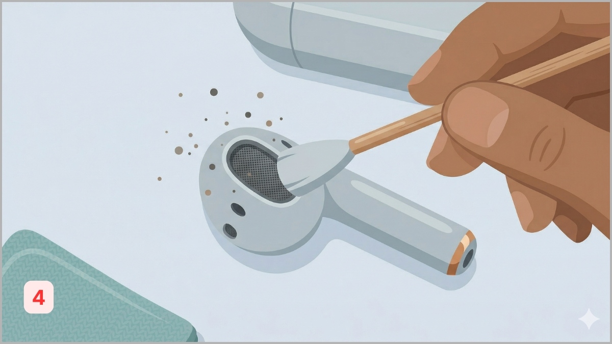 Cách khắc phục AirPods không hiện popup trên thiết bị - thường xuyên vệ sinh airpods - bước 4