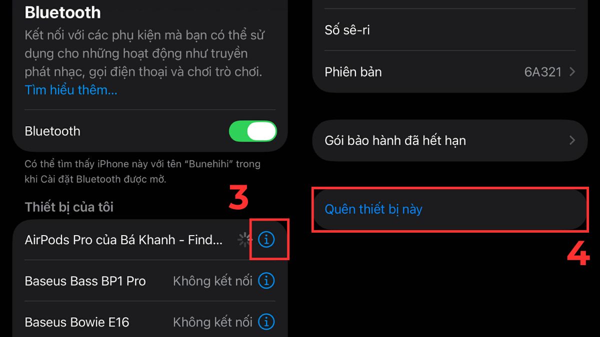Cách khắc phục lỗi AirPods không kết nối được với iphone - bước 2