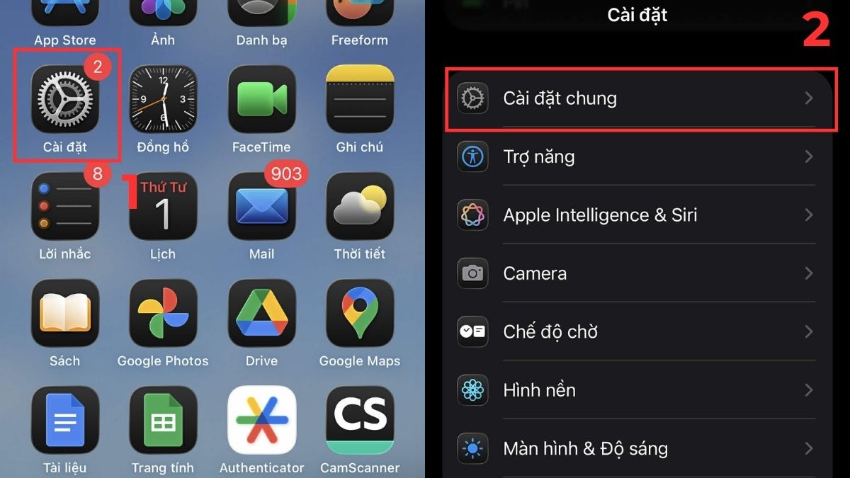 Cách khắc phục lỗi AirPods không kết nối được với iphone - cài đặt lại mạng - bước 1