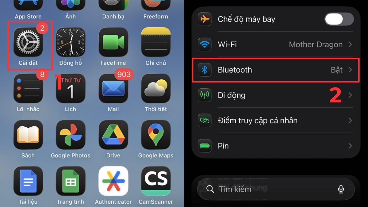 Cách khắc phục lỗi AirPods không kết nối được với iphone - bước 1