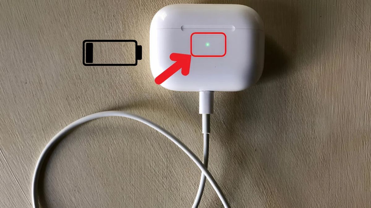 Hộp sạc AirPods không lên đen do hết pin hoặc không nhận sạc