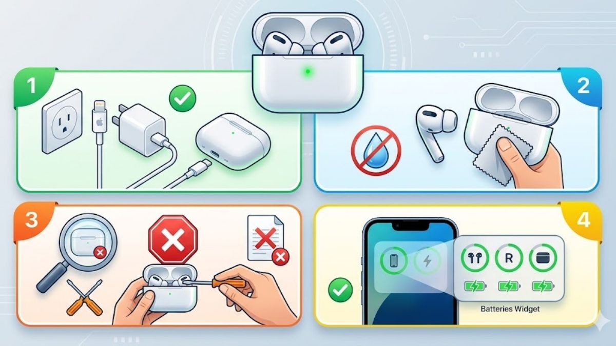 Lưu ý khi khắc phục lỗi AirPods nháy đèn xanh