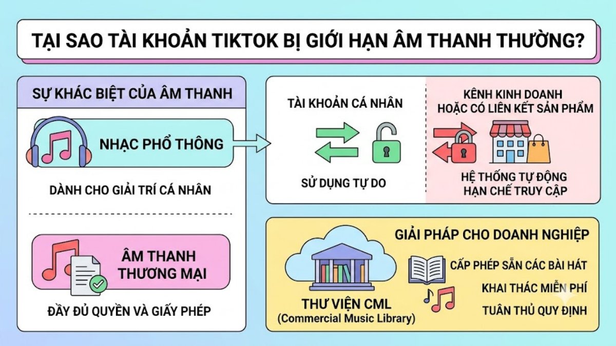 Tại sao tài khoản TikTok bị giới hạn âm thanh thường?