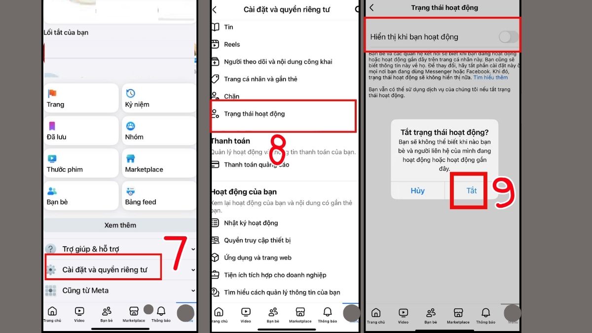 Cách ẩn nick Facebook bằng điện thoại - bước 3