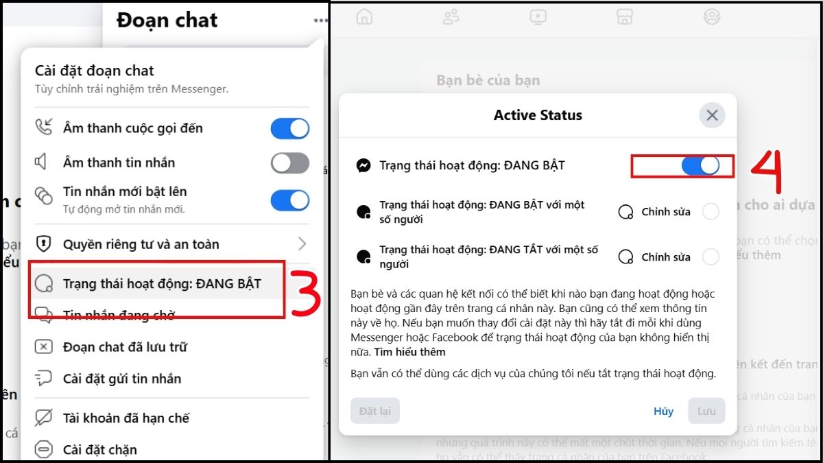 Cách ẩn tài khoản Facebook bằng máy tính - bước 2