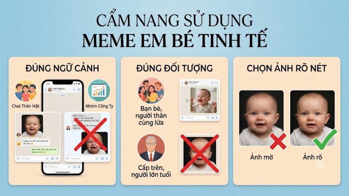 Cẩm nang sử dụng meme em bé tinh tế khi chat