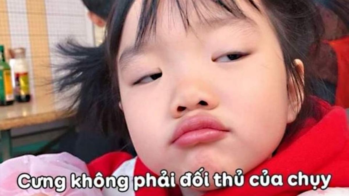 Meme em bé lườm cute - 6
