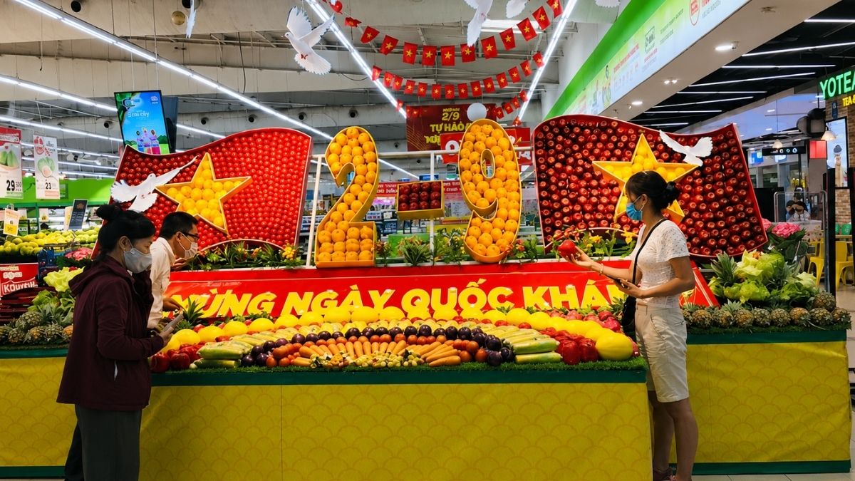 Trang trí tại gian hàng và xe bán hàng chào mừng lễ 2/9 - 3
