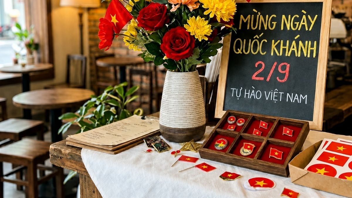 Trang trí tại gian hàng và xe bán hàng chào mừng lễ 2/9 - 5