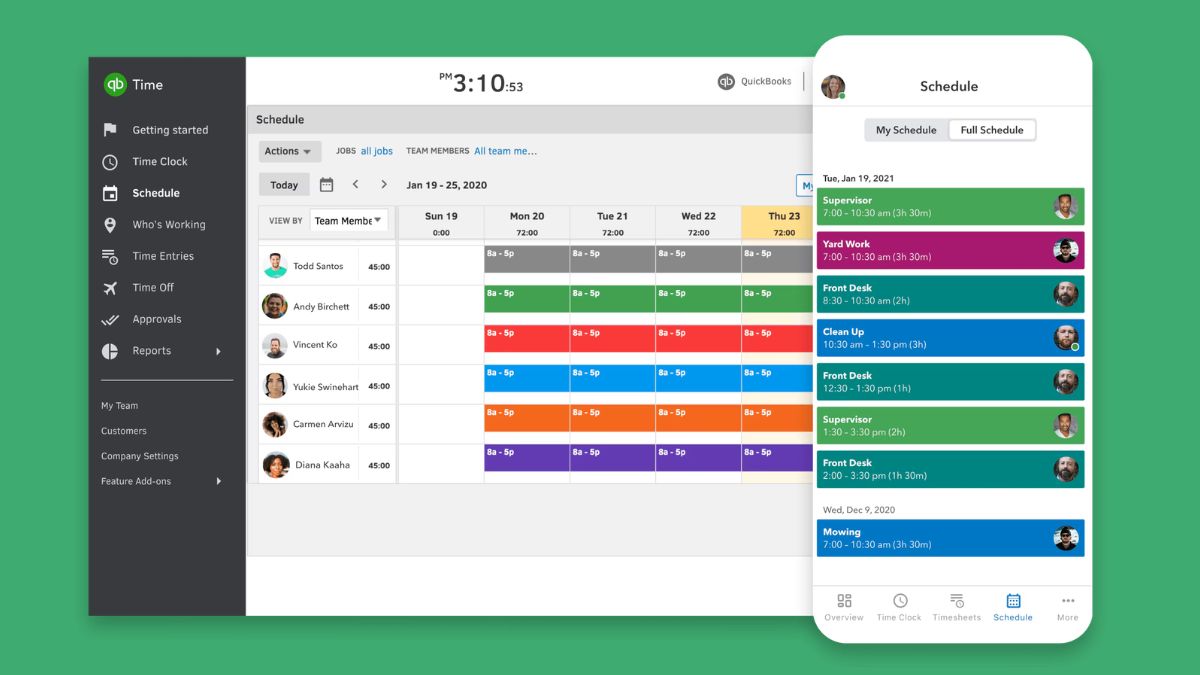 QuickBooks Time - app chấm công miễn phí