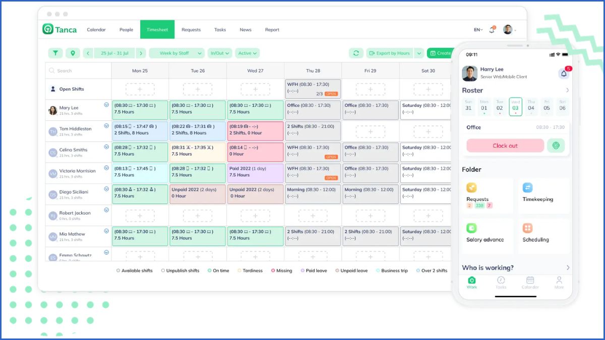Tanca - app chấm công online