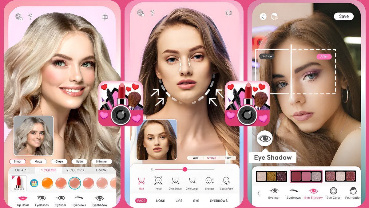 YouCam Makeup: Face Editor - app chỉnh mắt nhìn thẳng
