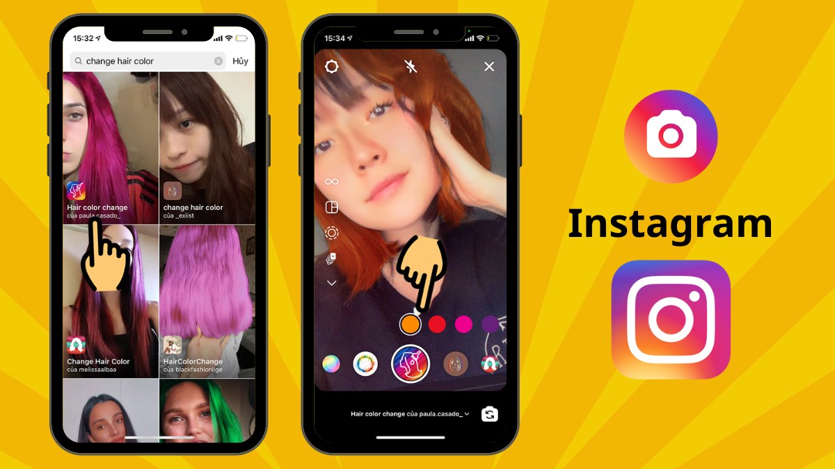 Instagram - app đổi màu tóc