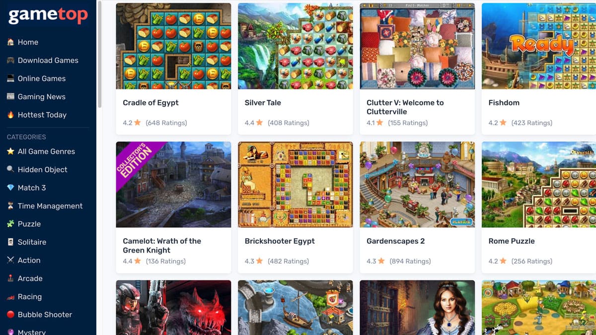 GameTop -  ứng dụng chơi game miễn phí trên máy tính