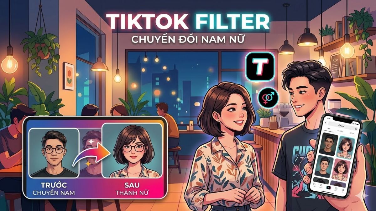 chuyển ảnh nam sang nữ online TikTok Filter