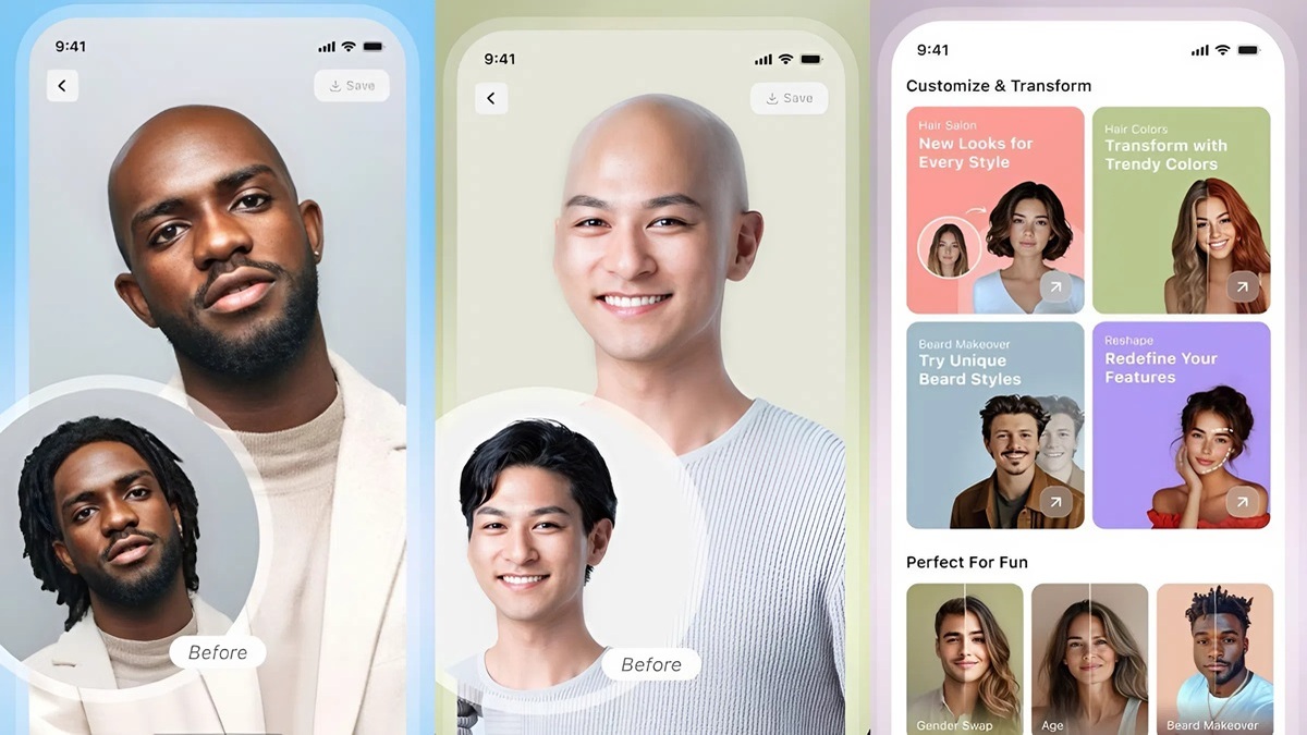 Hair AI: Hairstyle Filter, Cut cách lưu video tiktok không bị dính logo