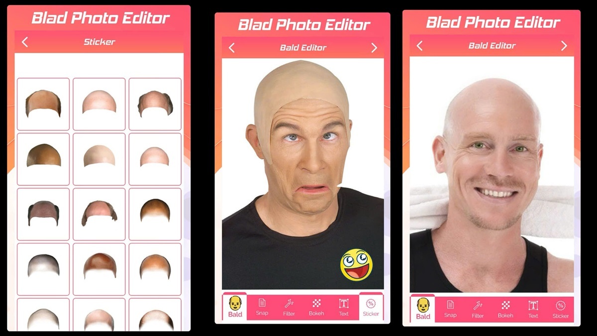 Bald Photo Editor app lưu video tiktok không có logo cho iphone