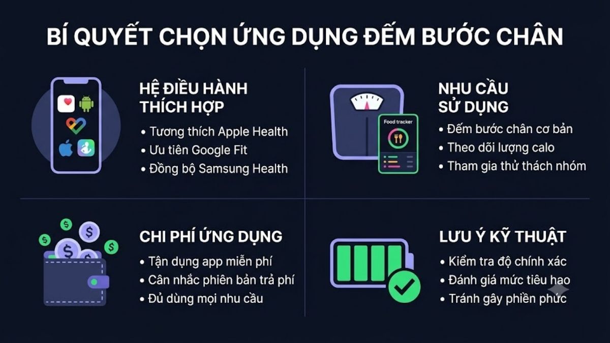 Cách chọn app đếm bước chân phù hợp nhu cầu