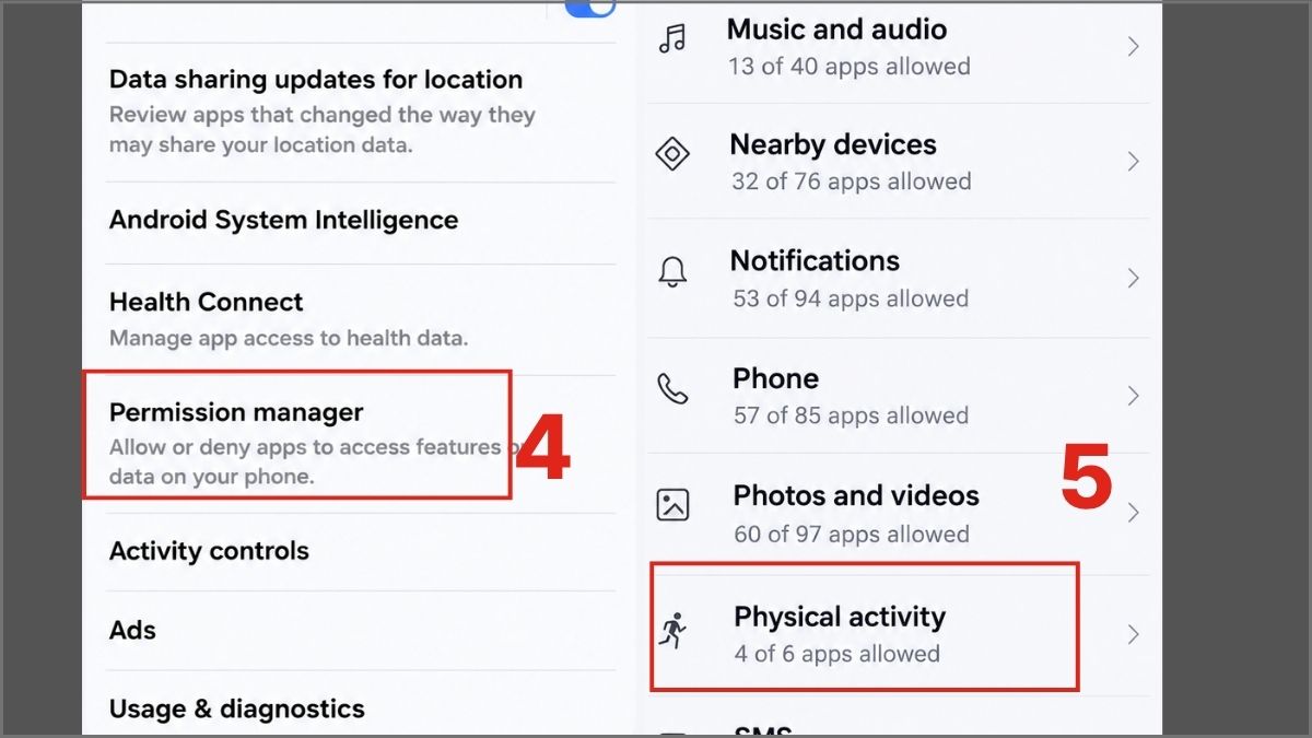 Cách bật đếm bước chân với android - bước 2